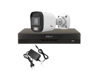 Sistem de supraveghere 1 camera exterior 5 megapixeli, 2K+, Iluminare IR 20m, KIT1EXT