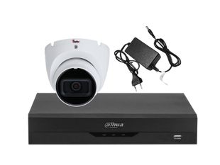Sistem supraveghere 1 camera interior Full HD 2MP, IR 30m, audio, Dahua KIT1INTFHD
