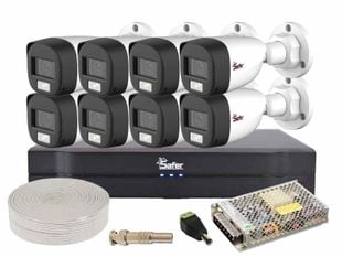 Kit supraveghere video complet cu 8 camere exterior 2MP Safer, Dvr