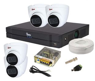 Kit supraveghere video, FULL HD, IR 25m, lentila 2.8mm, microfon, Safer KIT2MPINT-SAF-I2-TW