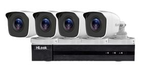 Kit sistem de supraveghere HDTVI Hikvision HiLook, 4 camere bullet 2MP, IR 20m, DVR 4 canale, KIT4EXT2MPIR20-DVR