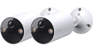 Kit 2 camere supraveghere exterior TP-Link Tapo C410(2-pack), 2K 3MP, Wi-Fi 2.4GHz, baterie 180 zile, Iluminare duala, IR 9m, slot microSD max 512GB, detectie AI, IP65