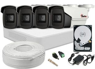 Kit supraveghere video Safer, 4 camere, 5 MP, IR 80m, DVR 4 canale, HDD 2 TB, SAF-4X5MPIR80ACC-2TBS