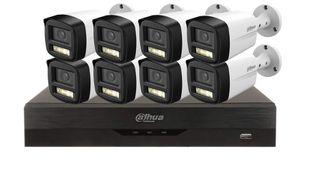 Sistem de supraveghere video 8 camere de exterior 2K, Audio, DVR 8 canale Dahua KITSAF-8X-8MP28I20