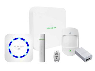 Sistem alarma wireless de interior Paradox KIT M1, 100 zone, 868MHz, centrala hibrida, detector PIR, contact magnetic, sonerie, injector, telecomanda