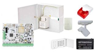 Kit sistem de alarma hibrida Eldes, tastatura LED, sirena interior, 4x detector de miscare, acumulator, 4x suport, KITELDESEKB3-INT