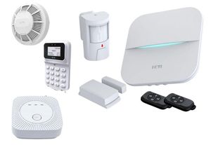 Kit sistem de alarma wireless Heyi, Wi-Fi, detector de gaz, detector de fum, tastatura wireless, HY-W21-FG-KEY