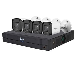 Kit supraveghere 4 camere 2MP FULL HD, lentila 2.8mm, IR 20 metri si DVR Pentabrid Safer, KITEXT4FULLHD