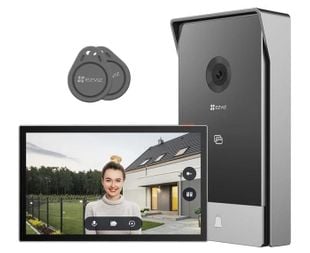 Kit videointerfon EZVIZ HP5, 2MP, Wi-Fi 6, monitor 7 inch, RFID, comunicare bidirectionala, control aplicatie, slot microSD, CS-HP5(2MP)