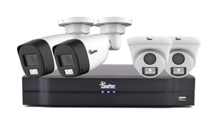 Kit camere supraveghere profesionale, 4 camere, 5MP, lentila 2.8mm, Iluminare duala, DVR 4 canale, Safer, KITSAF4X-5MP2028UMX