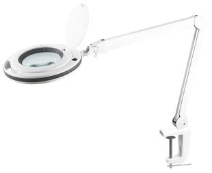 Lampa cu lupa de 5 dioptrii, 10W, 730 lm, 6500K, clema metalica, brat reglabil, Rebel NAR0461-2