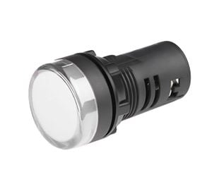 Lampa de semnalizare cu LED, 24V AC sau DC, diametru 22mm, alb, Freder LS-WH-D22/24V