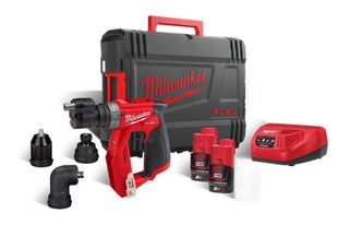 Masina de gaurit si insurubat 4 in 1 Milwaukee M12 FDDXKIT-202X cu accesorii interschimbabile, fara perii, 12V, 34Nm, 4933464979