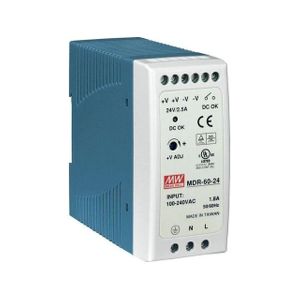 Sursa de alimentare industriala, 24V 2.5A, Mean Well MDR-60-24