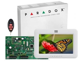 Centrala de alarma antiefractie wireless Paradox MG5050 cu telecomanda REM2 si tastatura TM50, MG5050+TM50+REM2