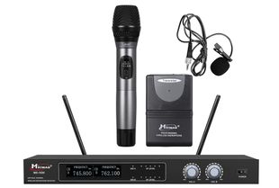 Kit microfon wireless UHF, cu un microfon + o lavaliera wireless 