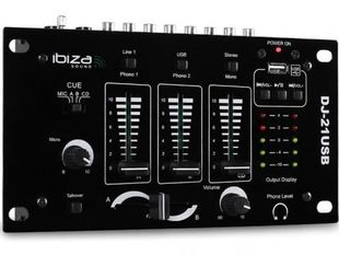 Mixer audio 4 cai / 7 canale, Ibiza, DJ21USB-MKII