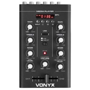 Mixer 2 canale, 200mW, Bluetooth, USB, RCA, MP3, intrare microfon, VONYX STM500BT