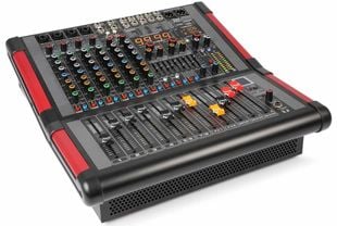 Mixer cu amplificator Power Dynamics PDM-S804A, 8 canale, 2x 350W, procesor dual, USB, Bluetooth, RCA, Jack 6.3mm