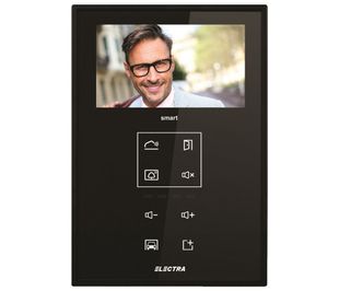 Monitor videointerfon de interior, 4.3 inch, Smart LCD color, taste touch, negru, montaj aparent, IP 31, Electra VTM.4S083.ELBTL
