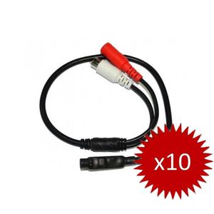 Pachet 10 x Microfon supraveghere video pe fir
