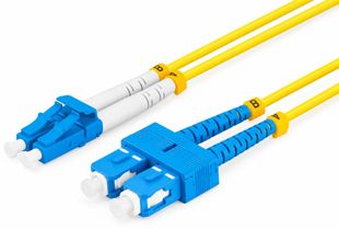 Patch cord fibra optica pentru retele LANBERG, duplex, monomod, LC/UPC, SC/UPC, 5m, 9/125um, LSZH,FO-SULUSD11-0050YE
