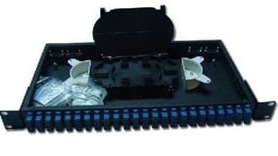 Patch panel optic rackabil 19 inch Braun Group,  PPF-12SUPC-S, 1U, 12 porturi SC/PC simplex, 4 intrari cablu, caseta sudura