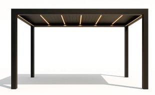 Pergola bioclimatica Virtuoso 23-824/LED, 3000x4000x2500mm, acoperis reglabil, panou control lumini, aluminiu