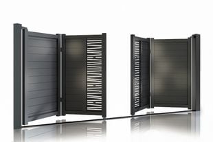 Poarta auto bifold curte Virtuoso Poseidon, 4000x1800mm, aluminiu, gri antracit, 50-843/7016/4.0