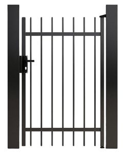 Poarta pietonala exterior Virtuoso Light Straight 50-611/9005/D/S, aluminiu, 900x1800mm, Negru RAL 9005, zero intretinere