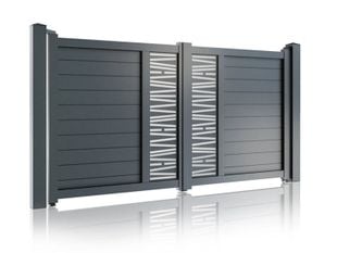 Poarta batanta metalica Poseidon Virtuoso, aluminiu, 3000x1800mm, gri antracit, 50-804P/7016