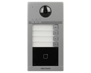 Post de exterior Wi-Fi pentru videointerfon, 2 MP, 4 familii, TCP/IP, mifare 13.56 Khz, PoE, Hikvision, DS-KV8413-WME1(C)/Surface