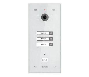 Post exterior videointerfon, 3 familii, montaj incastrat, 4 fire, culoare alba, cititor RFID, Electra VPH.03F03.ELWTL