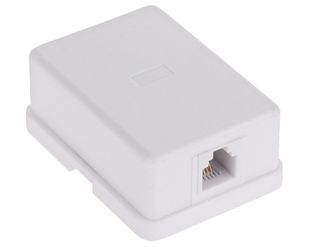 Priza simpla telefon, 1 port RJ11, 6P4C, alba, Safer TEL0019