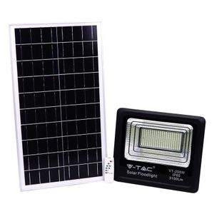Proiector LED cu incarcare solara 40W V-Tac, lumina rece 6000K, 3100lm, panou solar extern, telecomanda, IP65, SKU-94026