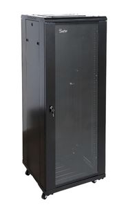 Rack 22U, 19 inch, montaj pe podea, cu roti, usa sticla, 600x 600, Safer RACK22U6060-FLOOR