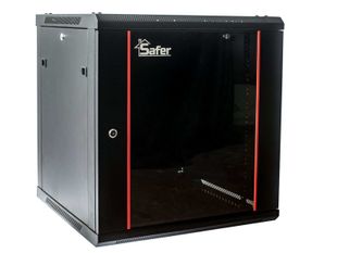 Rack de perete 12U, 19 inch, 600x600, usa din sticla securizata, capacitate 80 kg, Safer SAF-WS80-6612