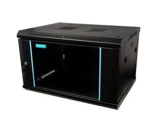 Rack perete 6U, 19″ 600x450mm, usa sticla cu blocare, panouri detasabile, SPACER SPCW-6U-450-BK-03