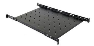 Raft fix pentru rack 19 inch, 1U, adancime 500mm, pentru rack 800mm, urechi fixare, otel 1.2mm, negru, SPACER SPSF-1U500HE-BK-03