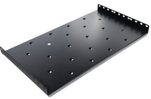 Raft fix pentru rack 19 inch, 1U, adancime 275mm, sarcina 60Kg, vopsea antistatica, otel 1.2mm, perforat, Spacer SPSF-1U275-BK-03