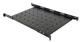 Raft pentru rack 1U 500mm, capacitate 60Kg, antistatic, standard 19 inch, otel 1.2mm, negru, Spacer SPSF-1U500E-BK-03