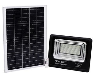 Reflector LED cu panou solar, 50W, 6000K, 4200 lumeni, baterie de 25000mAh, IP65, V-Tac SKU-94027