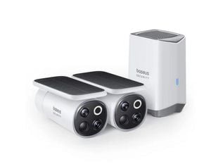 Camere supraveghere wireless cu panou solar si baterie Baseus S0TX002131, 2x camere, Wi-Fi, 3K, vedere color noaptea 8m, audio bidirectional, memorie interna 16GB, compatibil cu Google si Alexa