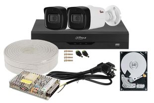 Kit supraveghere video 2 camere, complet, 2MP FULL HD, IR 40m, 1 x HDD, SAF-2EXTFHDIR30-1-TW