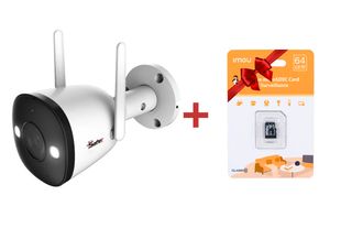 Camera supraveghere IP wireless Guardian Safer+ card microSD 64GB, 4MP, Iluminare Duala, Alarma, Audio, SAF-WB42FEP+SD64GB