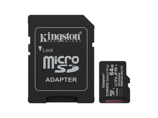 Card microSD 64GB, citire 100Mbps, Kingston SDCS3/64GB