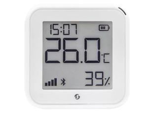 Senzor de temperatura si umiditate Shelly Plus GEN3 HT WH, Wi-Fi, Bluetooth, e-paper, autonomie 1 an, USB-C, automatizari