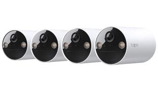 Set 4 camere supraveghere exterior Tapo C410(4-pack), 2K 3MP, Wi-Fi 2.4GHz, baterie, vedere color noaptea, detectie cu AI, audio bidirectional, IP65
