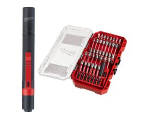 Set de 38 biti Milwaukee Shockwave + lanterna LED TRUEVIEW cu acumulator 3V, 100 lumeni, baterii incluse, 4932498608