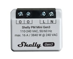 Shelly PLUS PM MINI GEN3, Wi-Fi + Bluetooth smart power meter, 1 channel (16A)